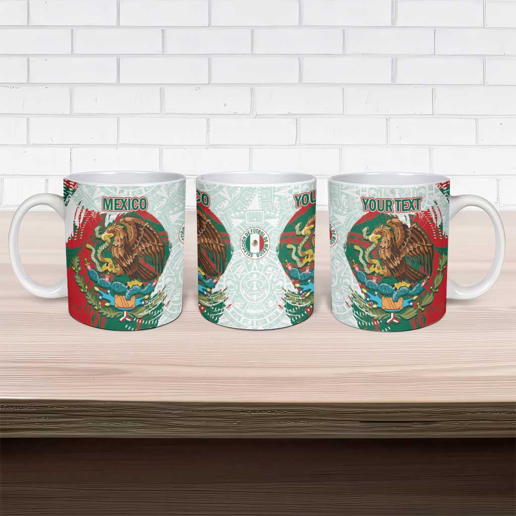 Mexico Football Custom Ceramic Mug El Tri Aztec Calendar Brush Style