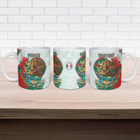 Mexico Football Custom Ceramic Mug El Tri Aztec Calendar Brush Style