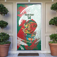 Mexico Football Custom Door Cover El Tri Aztec Calendar Brush Style