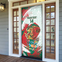 Mexico Football Custom Door Cover El Tri Aztec Calendar Brush Style