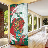 Mexico Football Custom Door Cover El Tri Aztec Calendar Brush Style