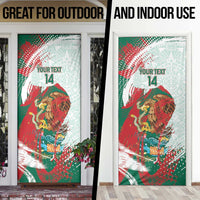 Mexico Football Custom Door Cover El Tri Aztec Calendar Brush Style