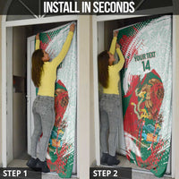 Mexico Football Custom Door Cover El Tri Aztec Calendar Brush Style