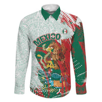 Mexico Football Custom Family Matching Puletasi and Hawaiian Shirt El Tri Aztec Calendar Brush Style