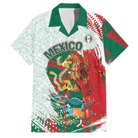 Mexico Football Custom Family Matching Tank Maxi Dress and Hawaiian Shirt El Tri Aztec Calendar Brush Style