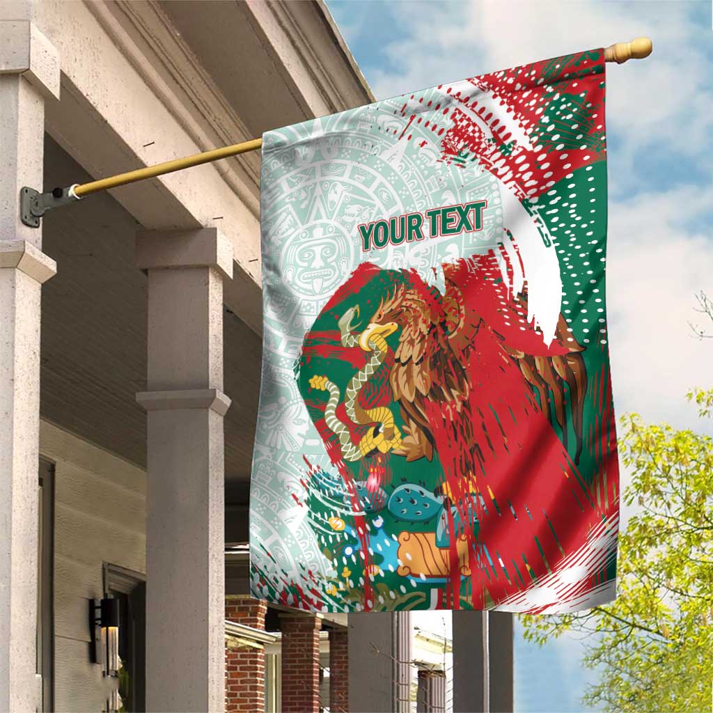 Mexico Football Custom Garden Flag El Tri Aztec Calendar Brush Style