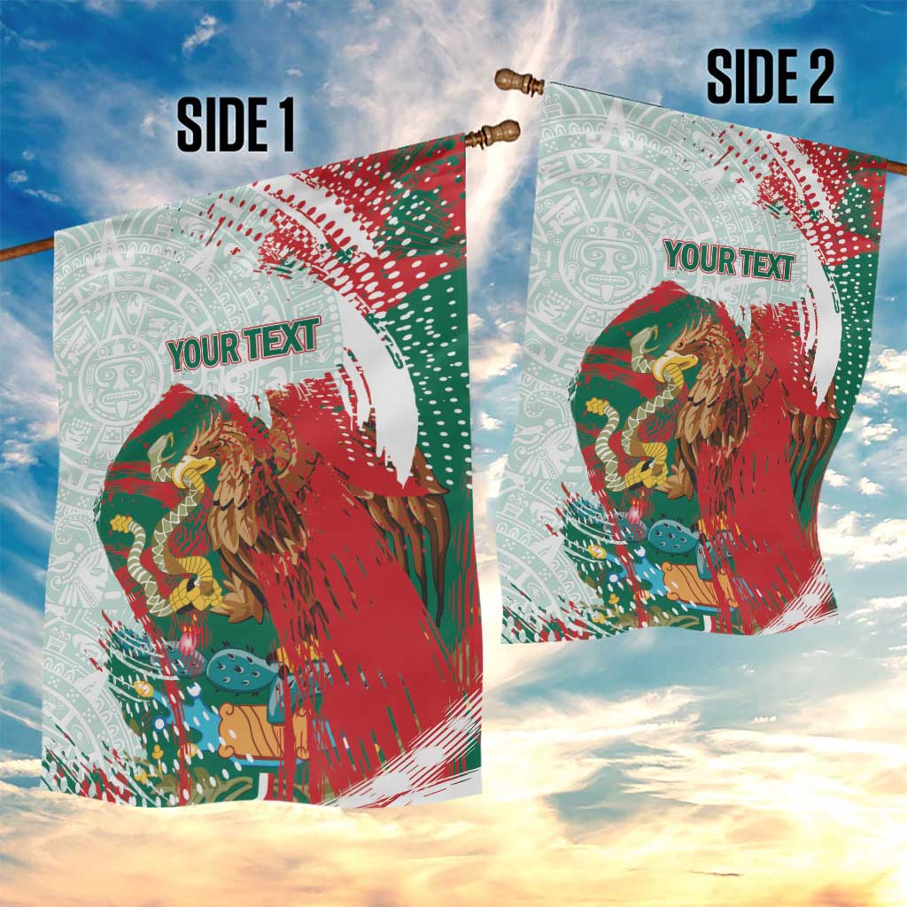 Mexico Football Custom Garden Flag El Tri Aztec Calendar Brush Style