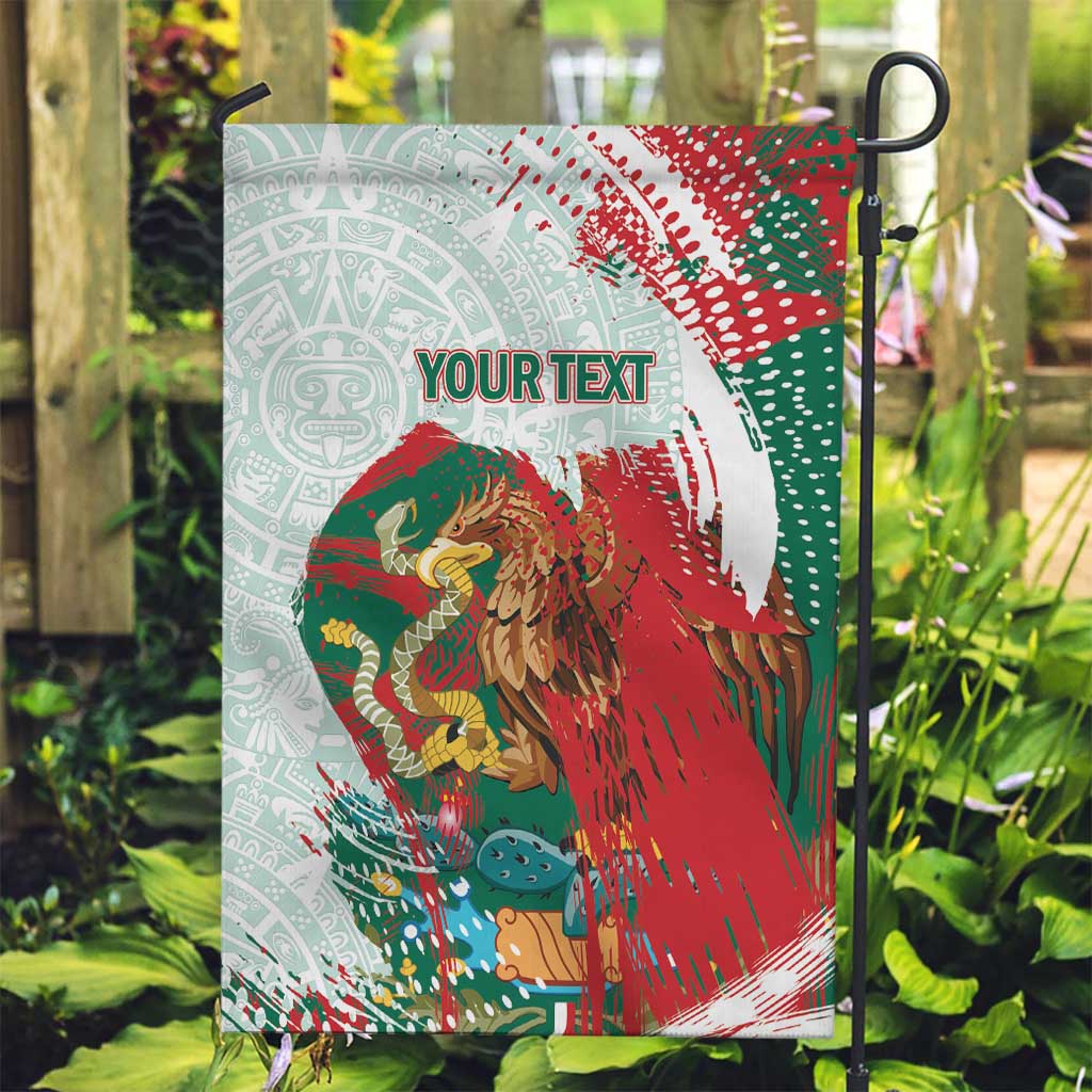 Mexico Football Custom Garden Flag El Tri Aztec Calendar Brush Style