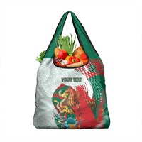 Mexico Football Custom Grocery Bag El Tri Aztec Calendar Brush Style