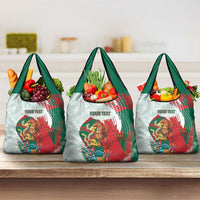Mexico Football Custom Grocery Bag El Tri Aztec Calendar Brush Style