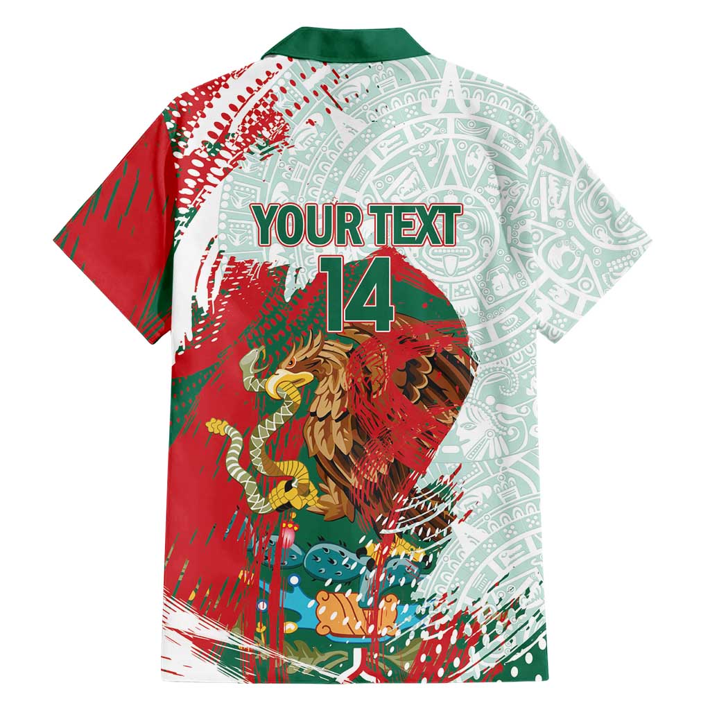Mexico Football Custom Hawaiian Shirt El Tri Aztec Calendar Brush Style