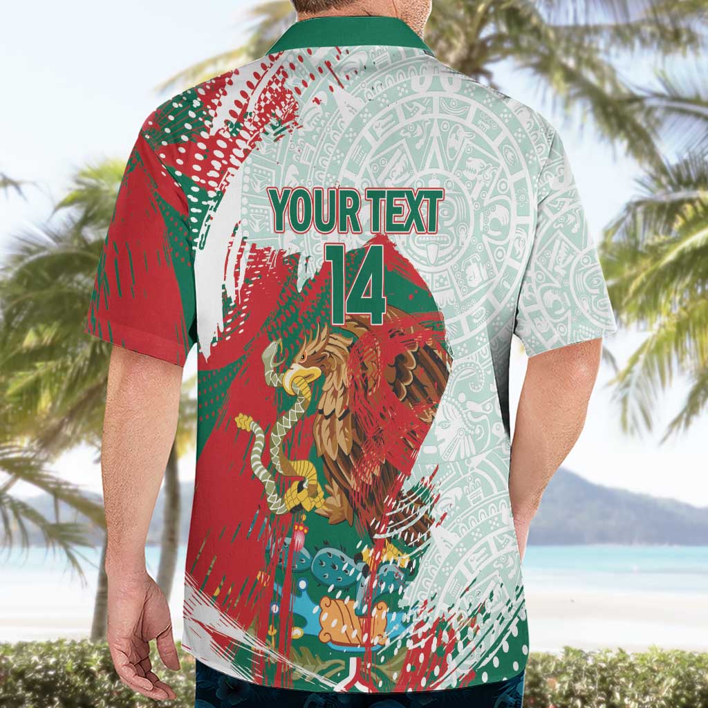 Mexico Football Custom Hawaiian Shirt El Tri Aztec Calendar Brush Style