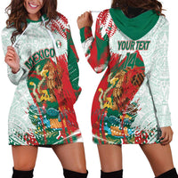 Mexico Football Custom Hoodie Dress El Tri Aztec Calendar Brush Style