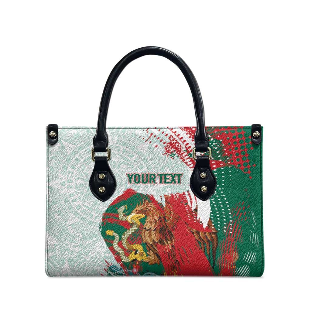 Mexico Football Custom Leather Bag El Tri Aztec Calendar Brush Style