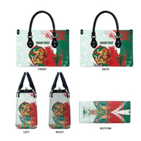 Mexico Football Custom Leather Bag El Tri Aztec Calendar Brush Style