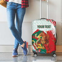 Mexico Football Custom Luggage Cover El Tri Aztec Calendar Brush Style