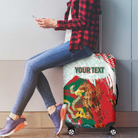 Mexico Football Custom Luggage Cover El Tri Aztec Calendar Brush Style