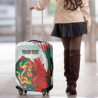 Mexico Football Custom Luggage Cover El Tri Aztec Calendar Brush Style
