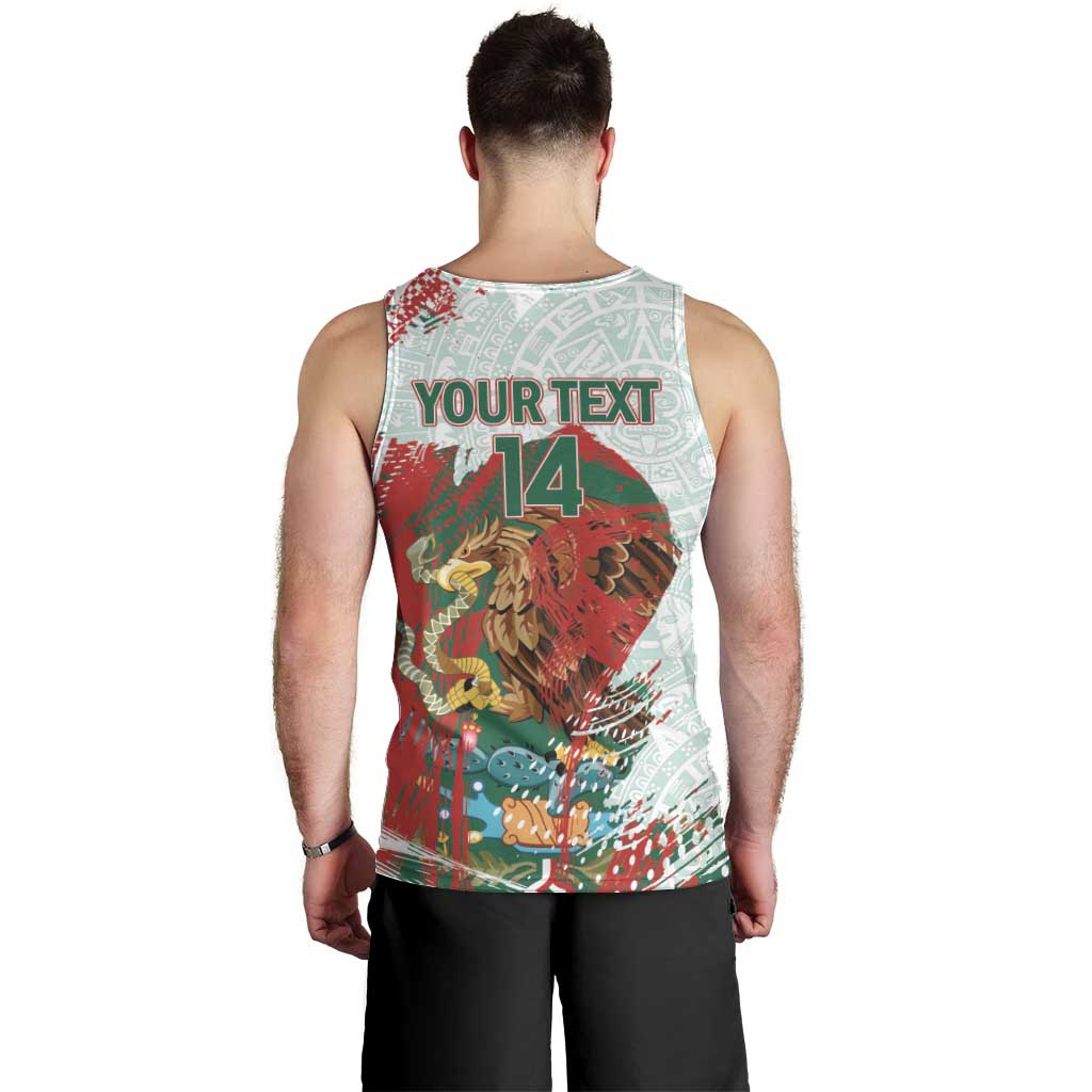 Mexico Football Custom Men Tank Top El Tri Aztec Calendar Brush Style