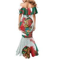Mexico Football Custom Mermaid Dress El Tri Aztec Calendar Brush Style