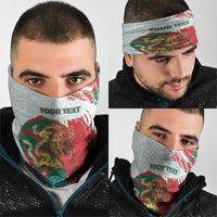 Mexico Football Custom Neck Gaiter El Tri Aztec Calendar Brush Style