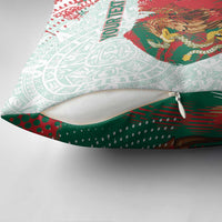 Mexico Football Custom Pillow Cover El Tri Aztec Calendar Brush Style