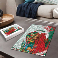 Mexico Football Custom Puzzle El Tri Aztec Calendar Brush Style