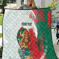 Mexico Football Custom Quilt El Tri Aztec Calendar Brush Style