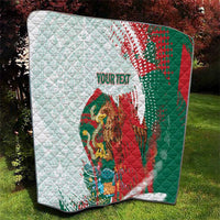 Mexico Football Custom Quilt El Tri Aztec Calendar Brush Style