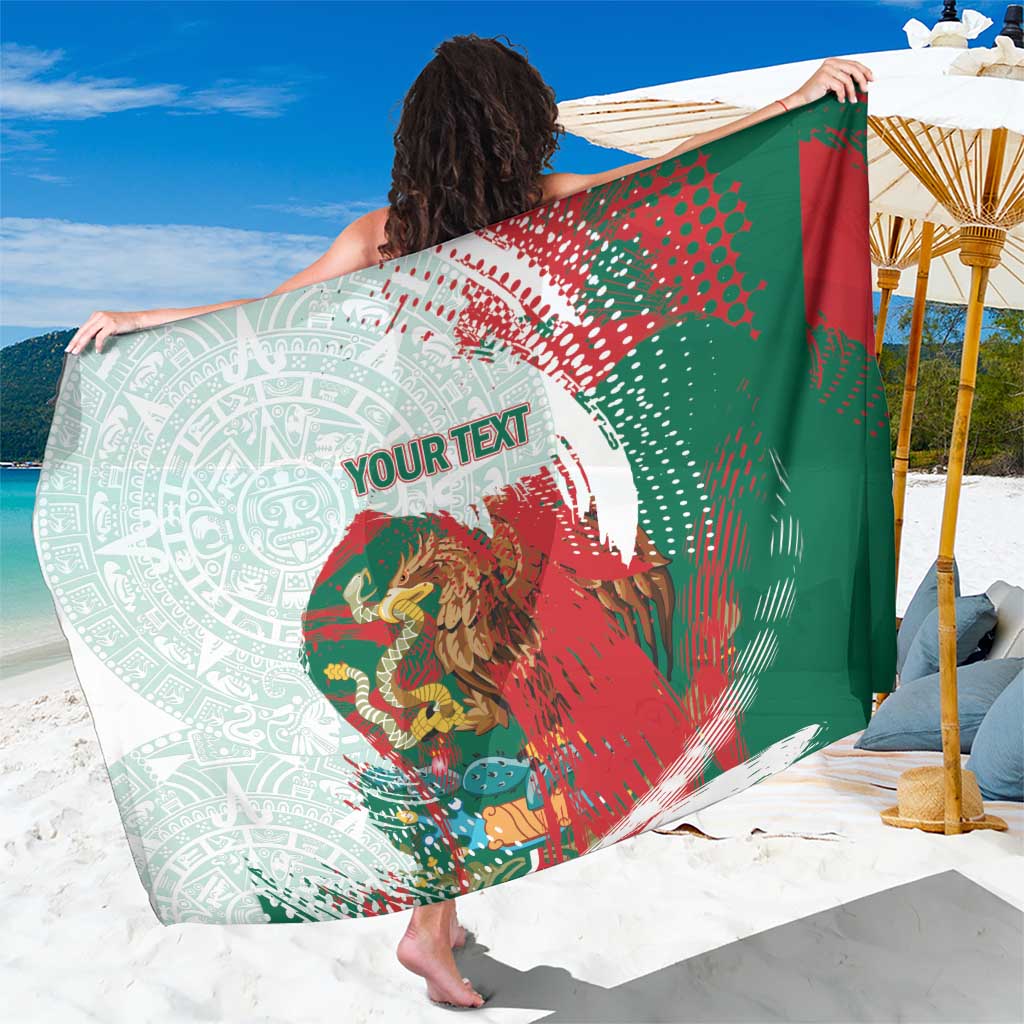 Mexico Football Custom Sarong El Tri Aztec Calendar Brush Style