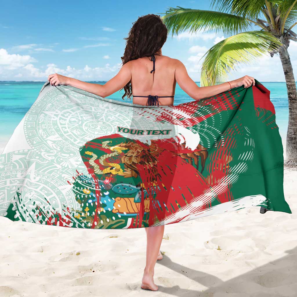 Mexico Football Custom Sarong El Tri Aztec Calendar Brush Style
