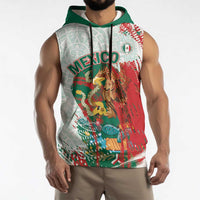 Mexico Football Custom Sleeveless Hoodie El Tri Aztec Calendar Brush Style