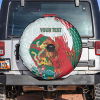 Mexico Football Custom Spare Tire Cover El Tri Aztec Calendar Brush Style