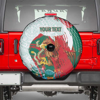 Mexico Football Custom Spare Tire Cover El Tri Aztec Calendar Brush Style
