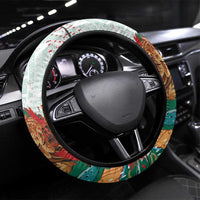 Mexico Football Steering Wheel Cover El Tri Aztec Calendar Brush Style