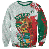 Mexico Football Custom Sweatshirt El Tri Aztec Calendar Brush Style