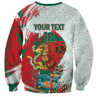 Mexico Football Custom Sweatshirt El Tri Aztec Calendar Brush Style