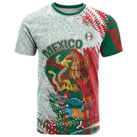 Mexico Football Custom T Shirt El Tri Aztec Calendar Brush Style