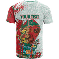 Mexico Football Custom T Shirt El Tri Aztec Calendar Brush Style