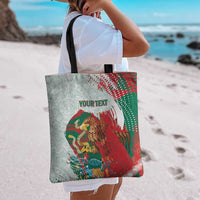 Mexico Football Custom Tote Bag El Tri Aztec Calendar Brush Style