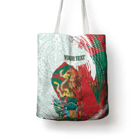 Mexico Football Custom Tote Bag El Tri Aztec Calendar Brush Style