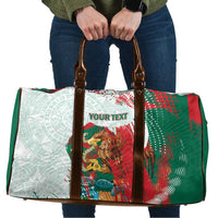 Mexico Football Custom Travel Bag El Tri Aztec Calendar Brush Style
