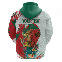 Mexico Football Custom Zip Hoodie El Tri Aztec Calendar Brush Style