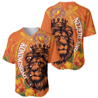 Nederland Fijne Koningsdag Baseball Jersey Netherlands Lion With Orange Tulips