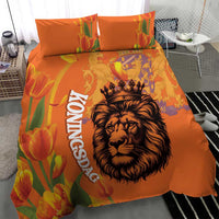 Nederland Fijne Koningsdag Bedding Set Netherlands Lion With Orange Tulips