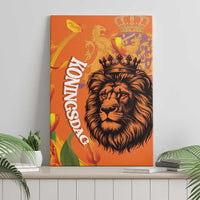 Nederland Fijne Koningsdag Canvas Wall Art Netherlands Lion With Orange Tulips