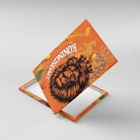 Nederland Fijne Koningsdag Canvas Wall Art Netherlands Lion With Orange Tulips