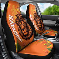 Nederland Fijne Koningsdag Car Seat Cover Netherlands Lion With Orange Tulips