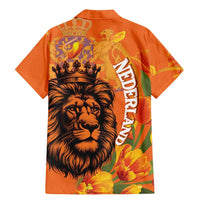 Nederland Fijne Koningsdag Family Matching Mermaid Dress and Hawaiian Shirt Netherlands Lion With Orange Tulips