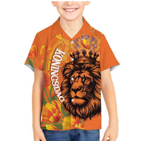 Nederland Fijne Koningsdag Family Matching Mermaid Dress and Hawaiian Shirt Netherlands Lion With Orange Tulips